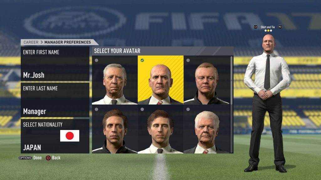 FIFA17_キャリアモードで監督の選択